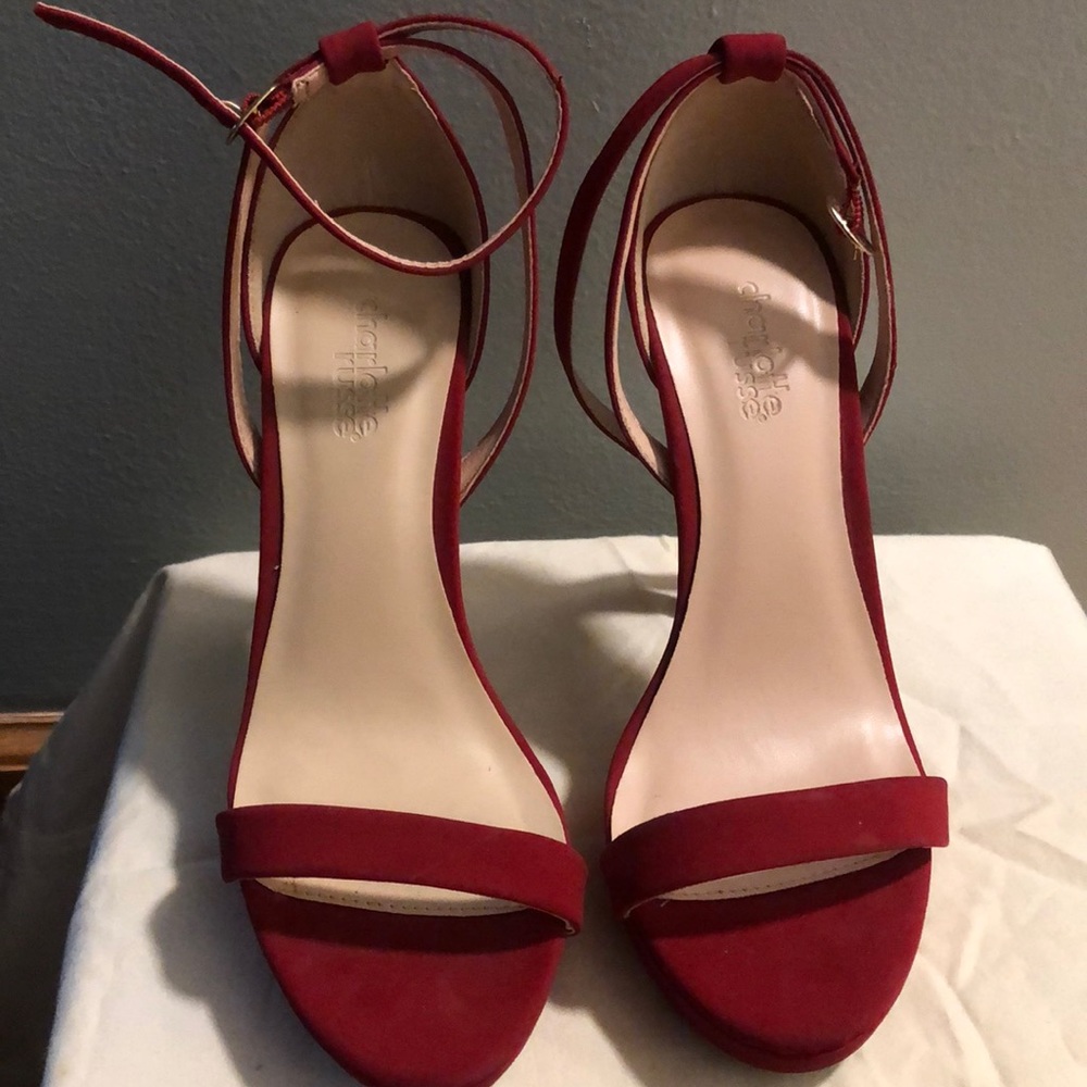 Charlotte Russe red opened toe heels